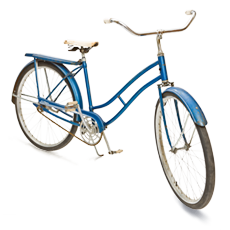 Blue Bike with Transparent Shadow