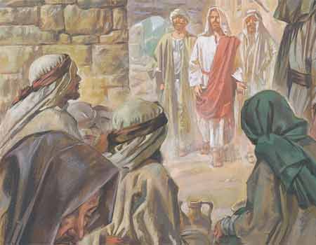 Jesus sees lepers