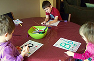 Kids working on an art project