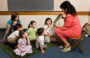 Teacher with children