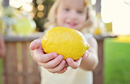 Little girl with a lemon