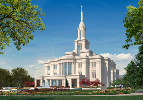 Uma versão artística do Templo de Payson Utah.