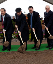 Elder Oaks with church and civic leaders turning soil