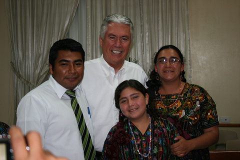 President Uchtdorf with a family