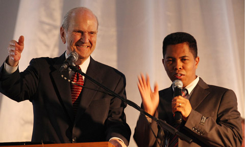 Elder Nelson with interpreter