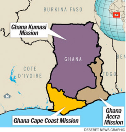 Map of The Ghana Kumasi Mission