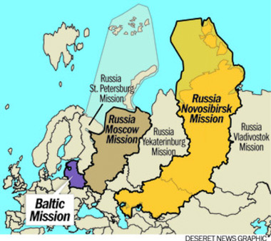 Map of Russia Moscow West mission boundaries