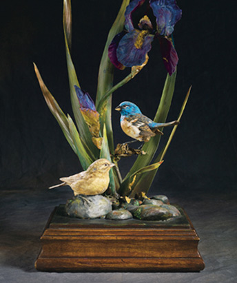 Bird and Iris sculpture