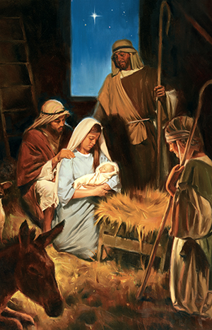 Illustration of the birth of Jesus Christ