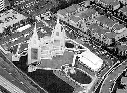 An aerial view of the San Diego California Temple