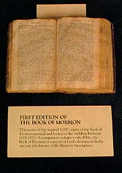 An original copy of the first edition of the Book of Mormon
