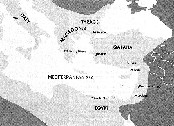 Map of the Roman Empire in the east at the time of Christ