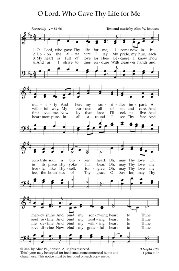 Music, O Lord, Who Gave Thy Life for Me