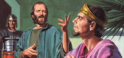 Paul tells King Agrippa about Jesus