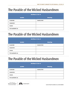 handout, Parable of the Wicked Husbandmen