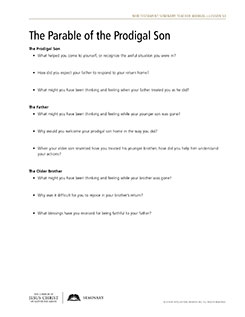 handout, The Parable of the Prodigal Son