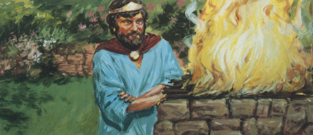 Saul burning sacrifices