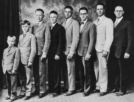 George T. Benson and his seven sons