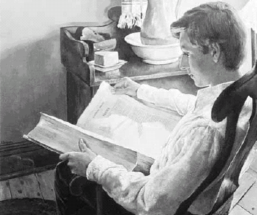 young Joseph Smith reading the Bible