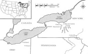Map of New York - Ohio