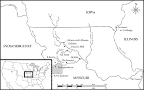 map of Missouri area
