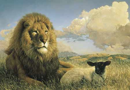 How blessed the day when the lamb and lion shall lie down together without any ire.