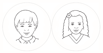 boy’s face and girl’s face 