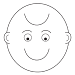 coloring page, smiling-frowning face