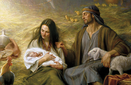 mary holding baby jesus