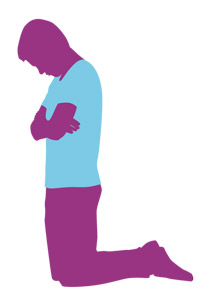 graphic of young man praying