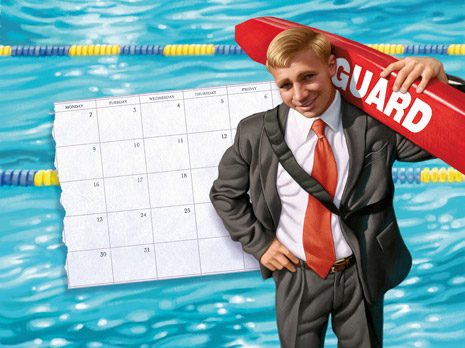 lifeguard wearing a suit